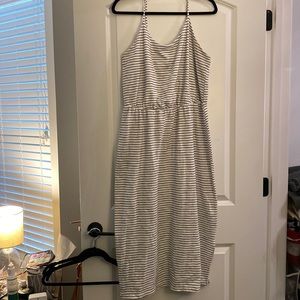 Old navy midi dress - white with thin black stripes. Cute side slits.